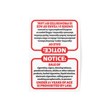 Load image into Gallery viewer, Tobacco Compliance Tent Card – 6.25&quot;x4.6&quot; Counter Display
