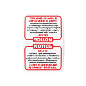 Tobacco Compliance Tent Card – 6.25"x4.6" Counter Display