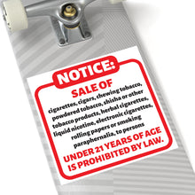 Load image into Gallery viewer, Tobacco Compliance Stickers, Warning Labels, Legal Signage, Indoor/Outdoor Use, Business Signage
