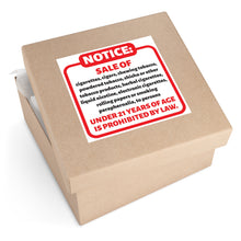 Load image into Gallery viewer, Tobacco Compliance Stickers, Warning Labels, Legal Signage, Indoor/Outdoor Use, Business Signage
