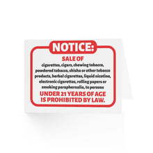 Load image into Gallery viewer, Tobacco Compliance Tent Card – 6.25&quot;x4.6&quot; Counter Display
