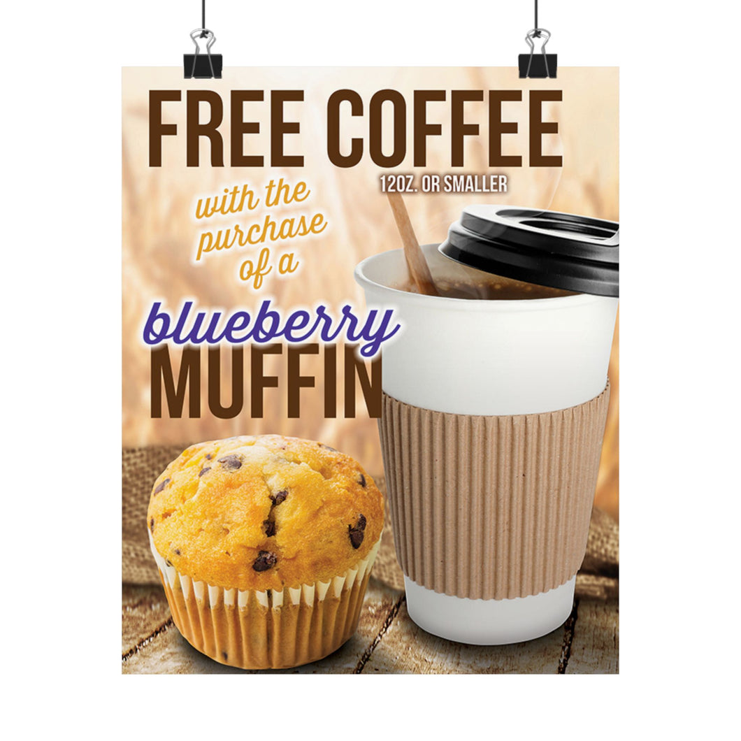 Generic Coffee Brand free w Blueberry Muffin Promo Poster