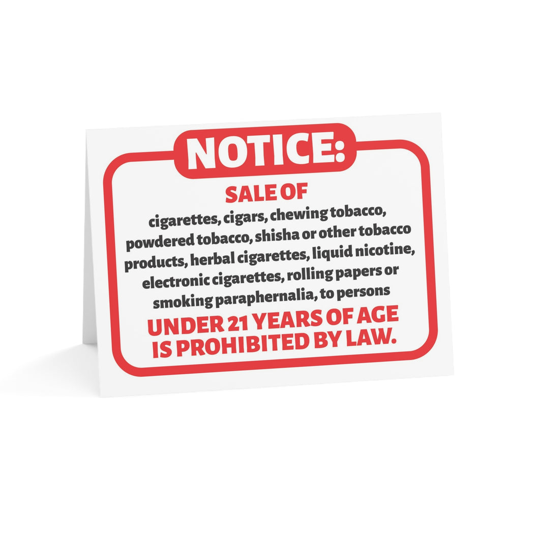 Tobacco Compliance Tent Card – 6.25