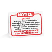 Load image into Gallery viewer, Tobacco Compliance Tent Card – 6.25&quot;x4.6&quot; Counter Display
